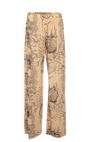 High Waisted Chiffon Casual Pants