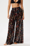 High Waisted Chiffon Casual Pants