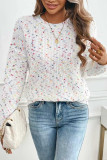 Colorful Polka Dot Pullover Long Sleeved Sweater