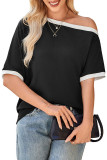 Summer Slanted Shoulder Short Sleeved Shirt