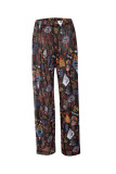 High Waisted Chiffon Casual Pants