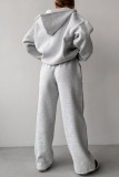 Hooded Cardigan Sweatshirt Pants Two-piece Set