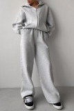 Hooded Cardigan Sweatshirt Pants Two-piece Set