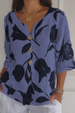 Large Size Linen V-neck Short Sleeved Shirt