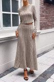 Solid Color Knitted Sweater Short Skirt Two-piece Set