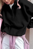 Solid Color Zipper Long Sleeved Sports Hoodie