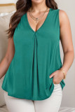 Large Size Solid Color Sleeveless V-neck Vest