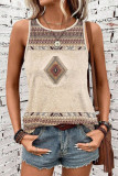 Ethnic Style Large Size Sleeveless Round Neck Vest