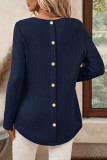 Solid Color Round Neck Long Sleeved T-shirt