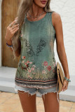 Ethnic Style Large Size Sleeveless Round Neck Vest
