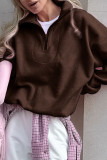 Solid Color Zipper Long Sleeved Sports Hoodie