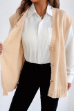 Pearl Button Loose Sleeveless Cardigan Vest
