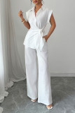  Lapel Sleeveless Vest Pants Two-piece Set
