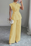  Lapel Sleeveless Vest Pants Two-piece Set