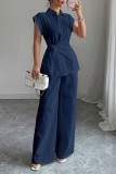  Lapel Sleeveless Vest Pants Two-piece Set