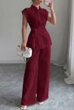  Lapel Sleeveless Vest Pants Two-piece Set
