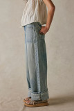 Retro Washed Straight Leg Workwear Jeans