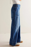 Solid Color Low Waist Straight Leg Jeans