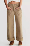 Retro Washed Straight Leg Workwear Jeans