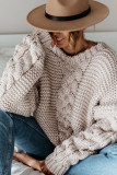 Large Size V-neck Long Sleeve Loose Knit Sweater