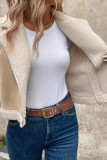 Suede Lapel Cardigan Sleeveless Vest