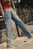Retro Washed Straight Leg Workwear Jeans