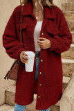 Solid Color Lapel Long Sleeved Plush Jacket