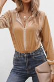 High Waisted Long Sleeved Hooded Solid Color Jumpsuit