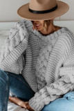 Large Size V-neck Long Sleeve Loose Knit Sweater
