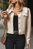 Suede Solid Color Long Sleeved Suit Jacket