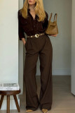 Suede Long Sleeved Lapel Cardigan Shirt