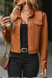 Suede Solid Color Long Sleeved Suit Jacket