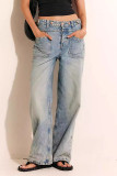 Retro Washed Straight Leg Workwear Jeans