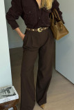 Suede Long Sleeved Lapel Cardigan Shirt