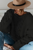Large Size V-neck Long Sleeve Loose Knit Sweater
