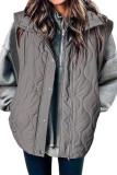 Solid Color Sleeveless Zipper Cardigan Cotton Vest