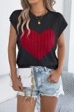Valentine's Day Love Printed Short Sleeve Knitted Shirt