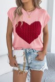 Valentine's Day Love Printed Short Sleeve Knitted Shirt