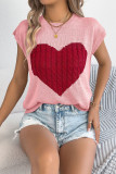 Valentine's Day Love Printed Short Sleeve Knitted Shirt