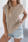 Solid Color Bat Short Sleeved Knitted Sweater