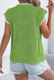 Pocket Bat Short Sleeve Loose Knitted Shirt