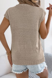Solid Color Bat Short Sleeved Knitted Sweater