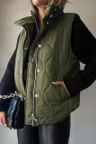 Solid Color Sleeveless Zipper Cardigan Cotton Vest