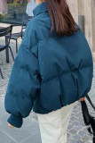 Solid Color Long Sleeved Down Cotton Jacket