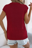 Solid Color Bat Short Sleeved Knitted Sweater