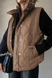 Solid Color Sleeveless Zipper Cardigan Cotton Vest