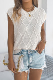 Solid Color Bat Short Sleeved Knitted Sweater