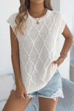 Solid Color Bat Short Sleeved Knitted Sweater