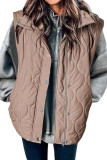 Solid Color Sleeveless Zipper Cardigan Cotton Vest