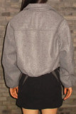 Solid Color Long Sleeved Zipper Flight Jacket